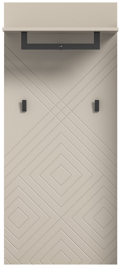 Panneau de porte-manteaux NOTES (L/H/P : env. 60/140/35 cm) en beige sable/beige sable mat