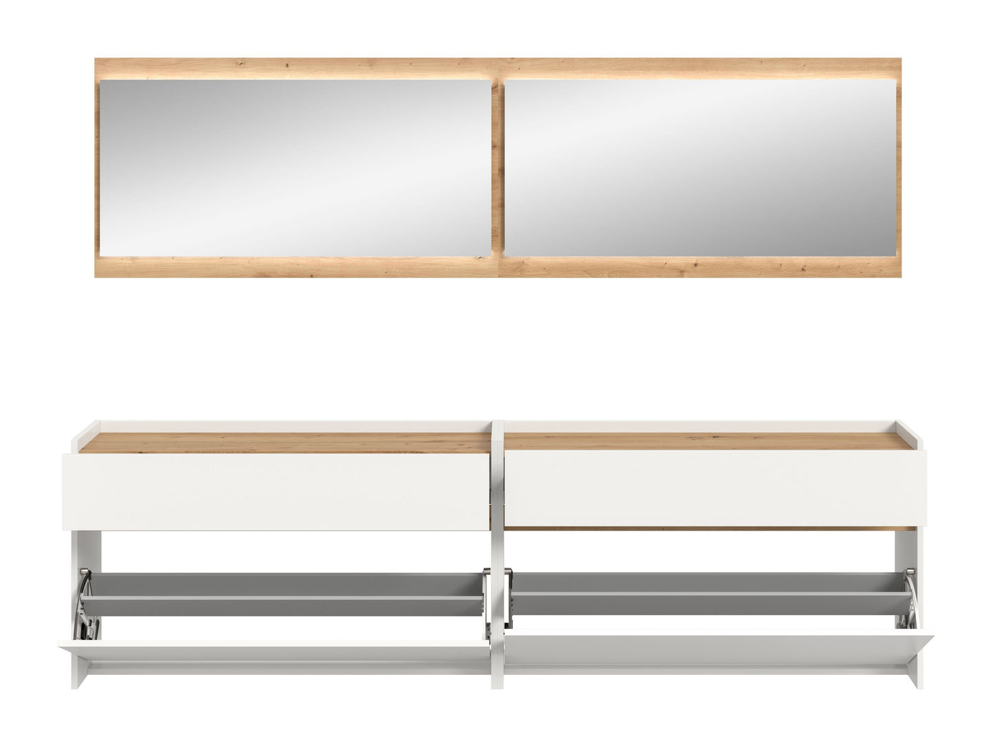 Homes & Jones Garderobe 4-tlg. inkl. Beleuchtung, Dielenmöbel-Flurmöbel