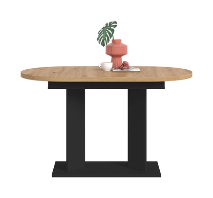 Table à manger GUSTAV (L/H/P : env. 170/76/70 cm) en blanc/imitation chêne Artisan