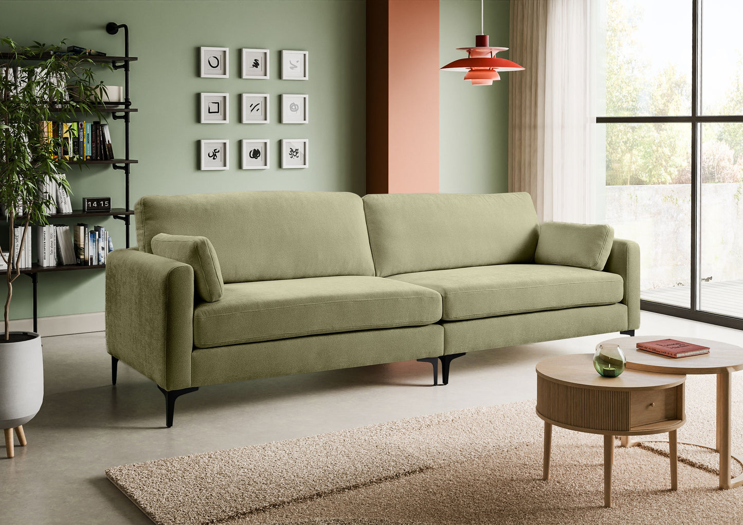 Canapé Venti – Canapé rembourré 4 places de haute qualité avec revêtement en tissu tissé