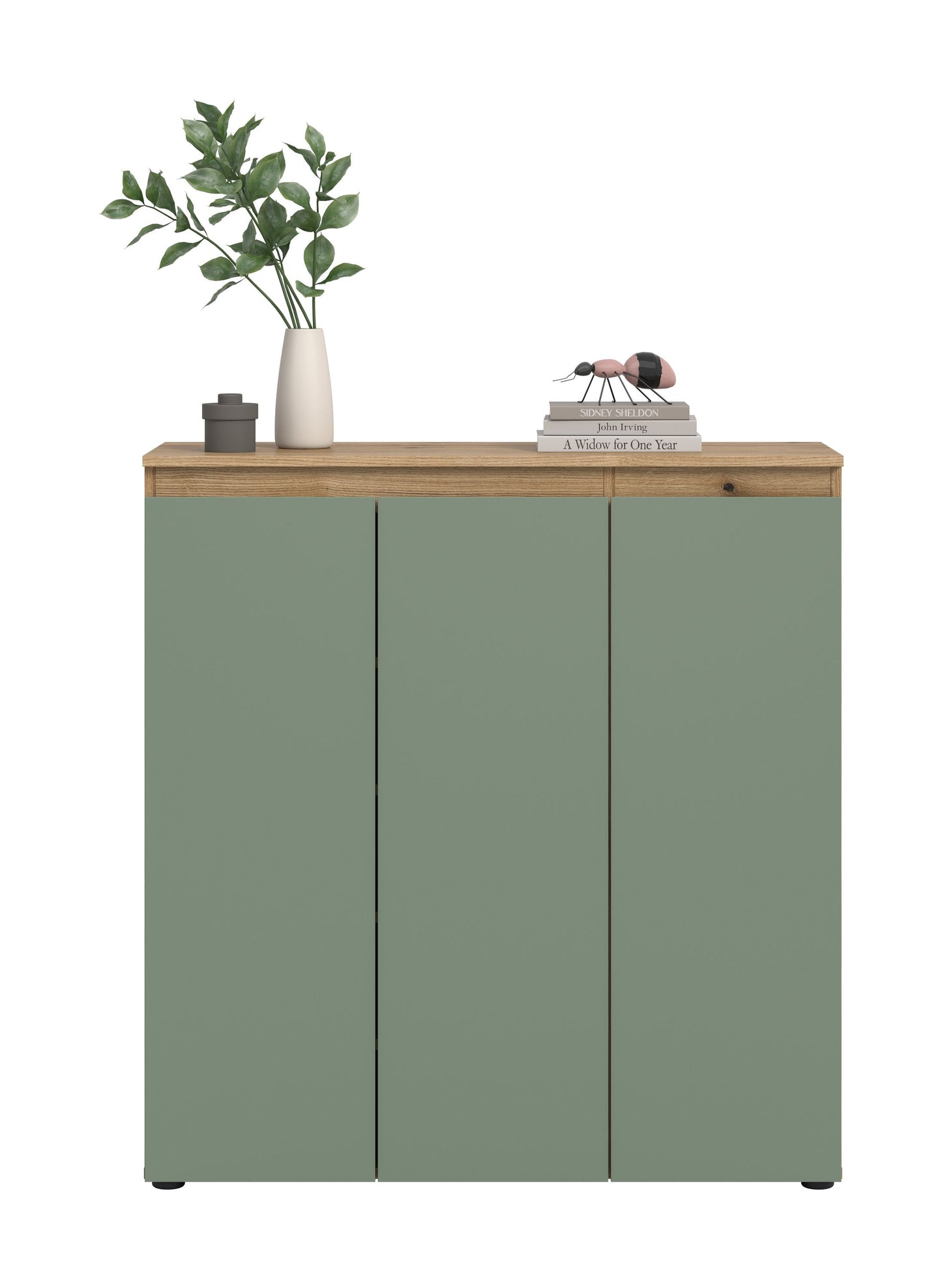 Meuble universel SCARPA (L/H/P : env. 105/111/37 cm) en vert fumée/vert fumée
