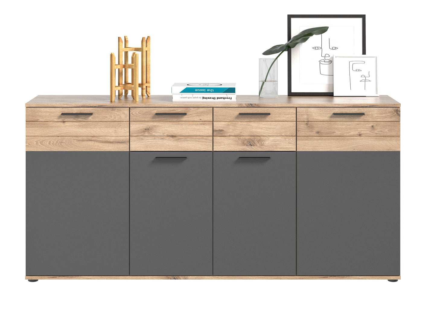 Homes & Jones Kommode breite 180 cm, Sideboard, Wohnzimmerschrank