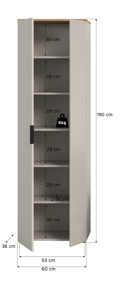 Armoire SLIDE (L/H/P : env. 60/190/36 cm) en cachemire/cachemire