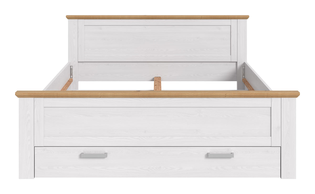 Homes & Jones Bett 180x200 Landhausstil, Bett mit Bettkasten im Landhausstil