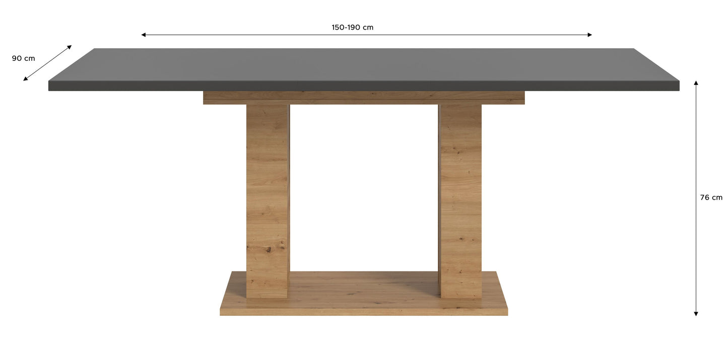 Table de salle à manger MOTION (L/H/P : env. 150/76/90 cm) en blanc/cachemire