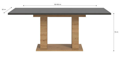 Table de salle à manger MOTION (L/H/P : env. 150/76/90 cm) en blanc/cachemire