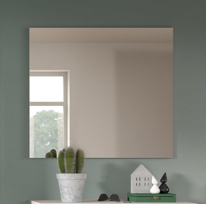 Miroir SOLERO (L/H/P : env. 80/73/2 cm) en blanc/blanc brillant