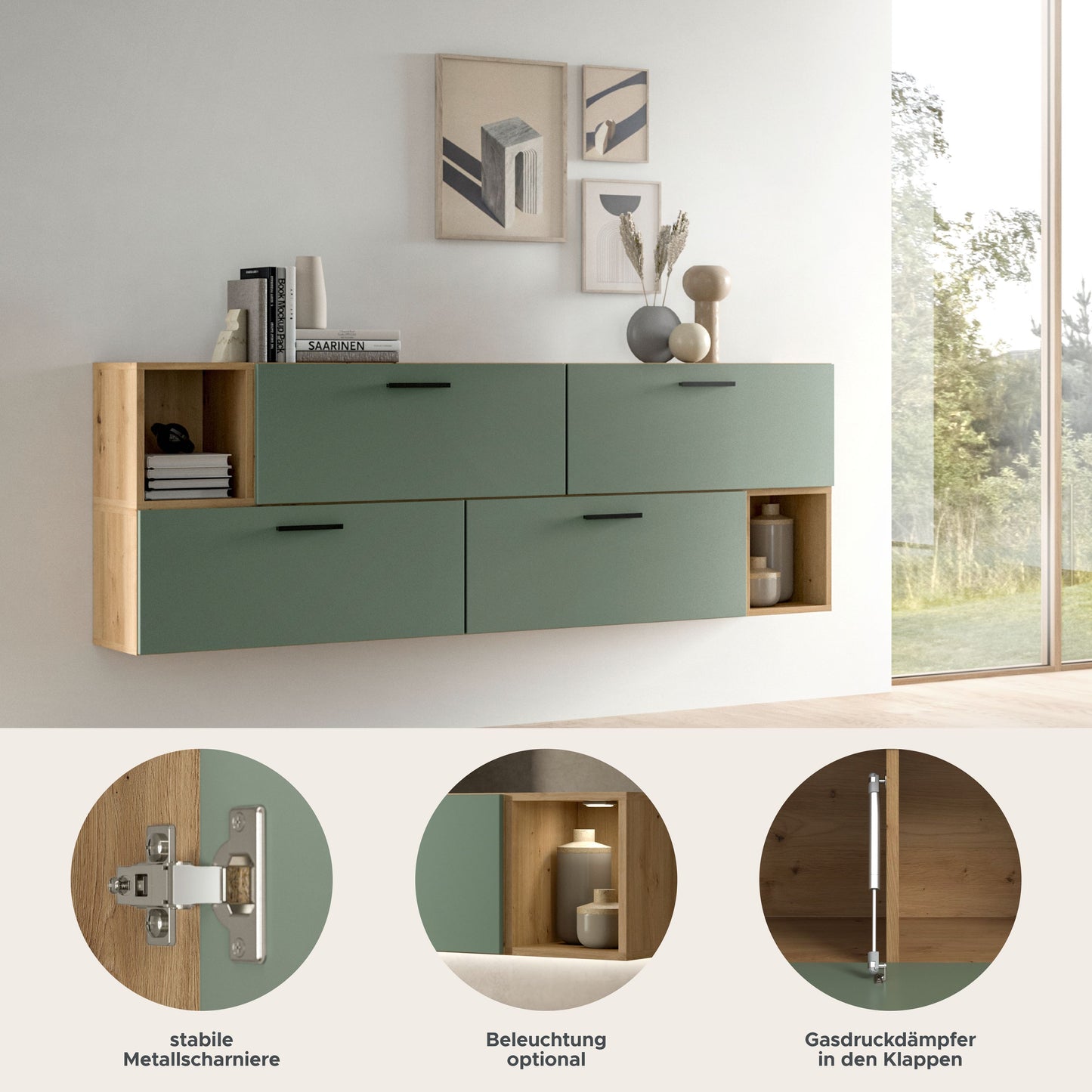 Homes & Jones Wohnwand 2-tlg. TV Möbel Modular Lowboard, Wohnzimmerschrank