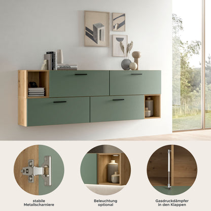 Homes & Jones Wohnwand 2-tlg. TV Möbel Modular Lowboard, Wohnzimmerschrank