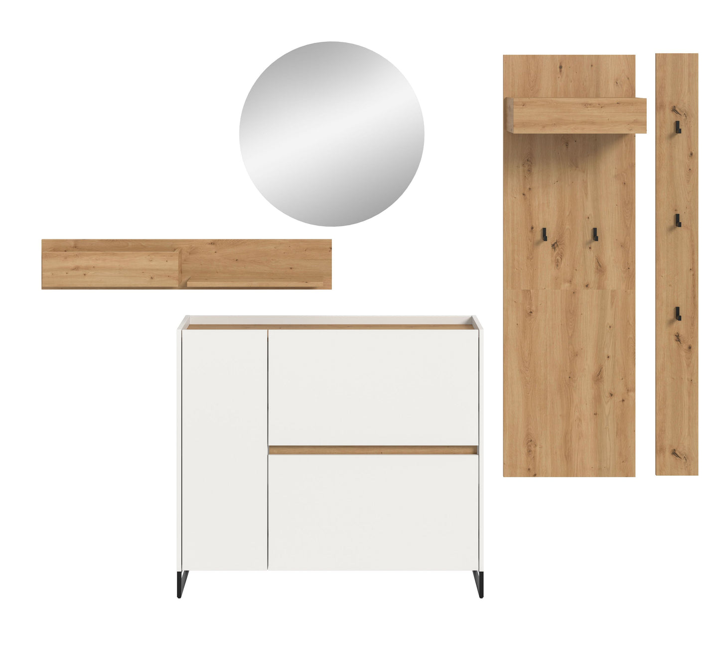 Homes & Jones Garderobe 5-tlg., Garderobenkomplettset, Dielenmöbel-Flurmöbel