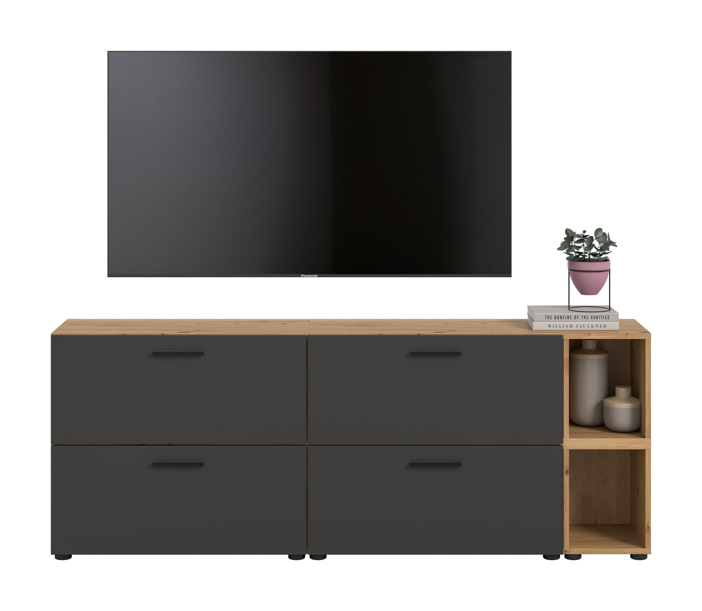 Homes & Jones Wohnwand 2-tlg. TV Möbel Modular Lowboard, Wohnzimmerschrank