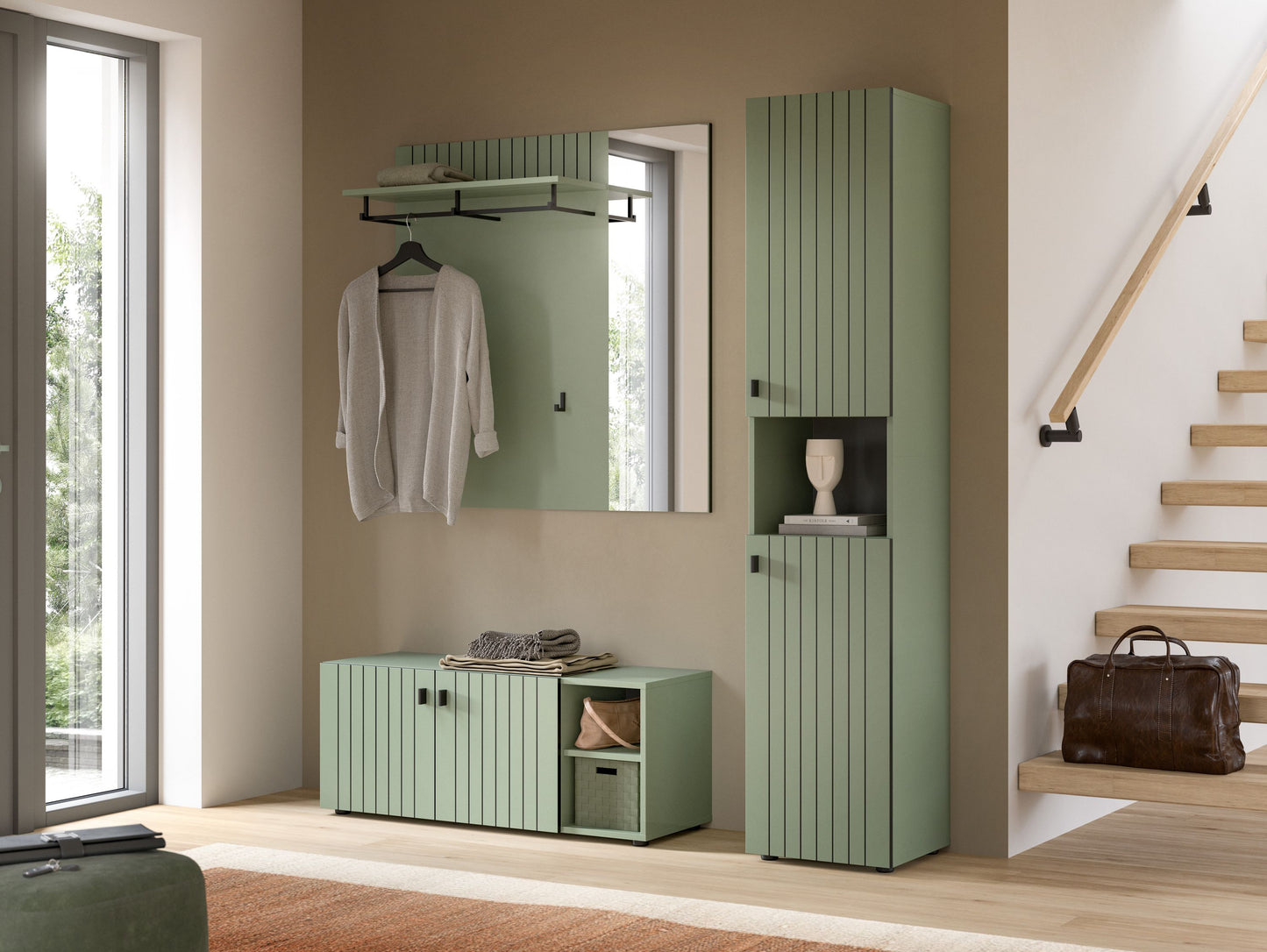 Homes & Jones Garderobe 3-tlg. Garderoben Set, Flurmöbel-Dielenmöbel