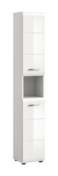 Meuble colonne ICE (L/H/P : env. 30/185/30 cm) en imitation chêne Nox/noir mat