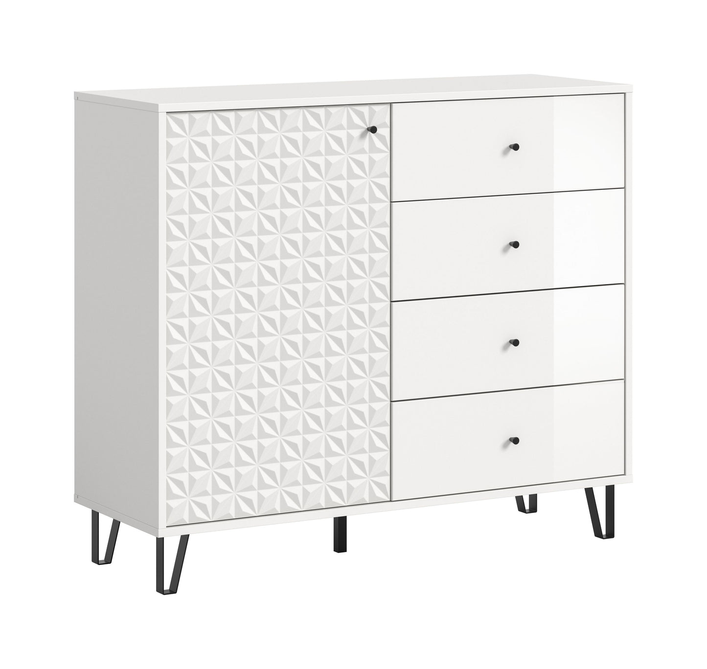 Buffet haut PRISMA (L/H/P : env. 110/96/40 cm) en imitation chêne Artisan/anthracite mat