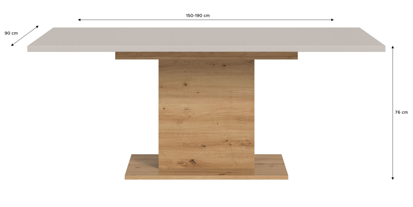 Homes & Jones Esstisch 150x76x90 cm, Esszimmertisch-Tisch mit Säulen Gestell