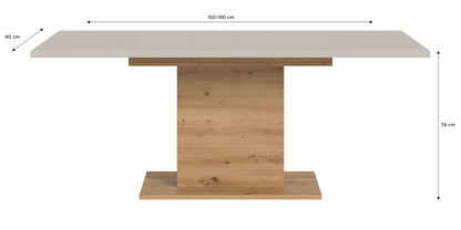 Homes & Jones Esstisch 150x76x90 cm, Esszimmertisch-Tisch mit Säulen Gestell
