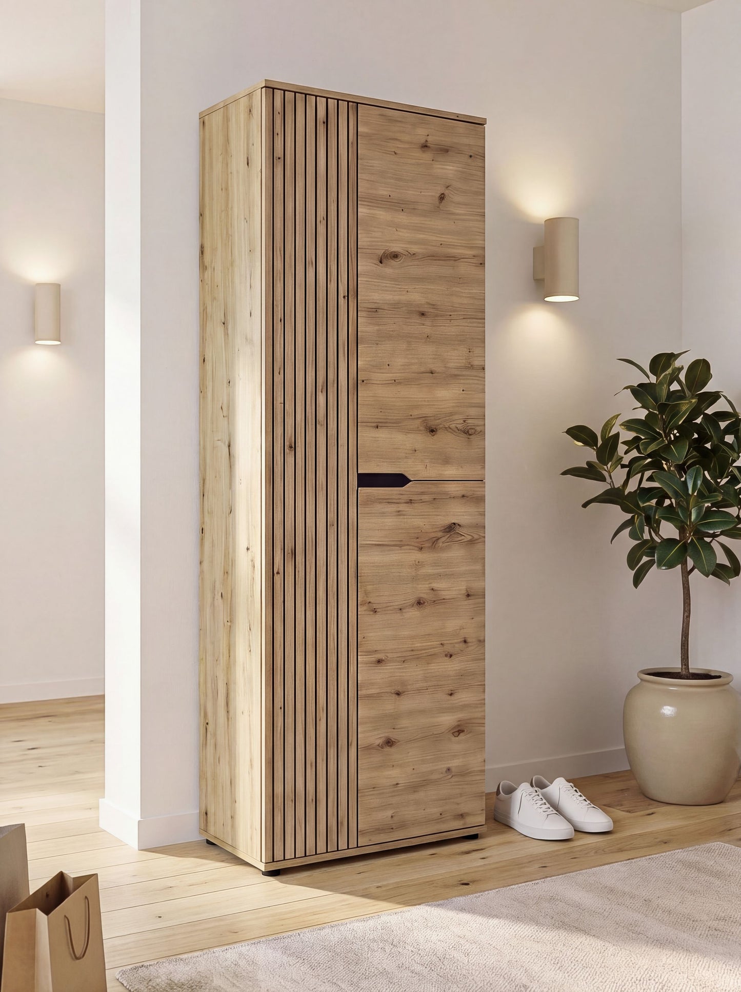 Keno Garderobenschrank (B/H/T: 65x191x37 cm) in Artisan Eiche Nachbildung