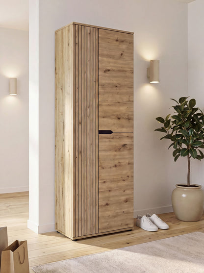 Keno Garderobenschrank (B/H/T: 65x191x37 cm) in Artisan Eiche Nachbildung