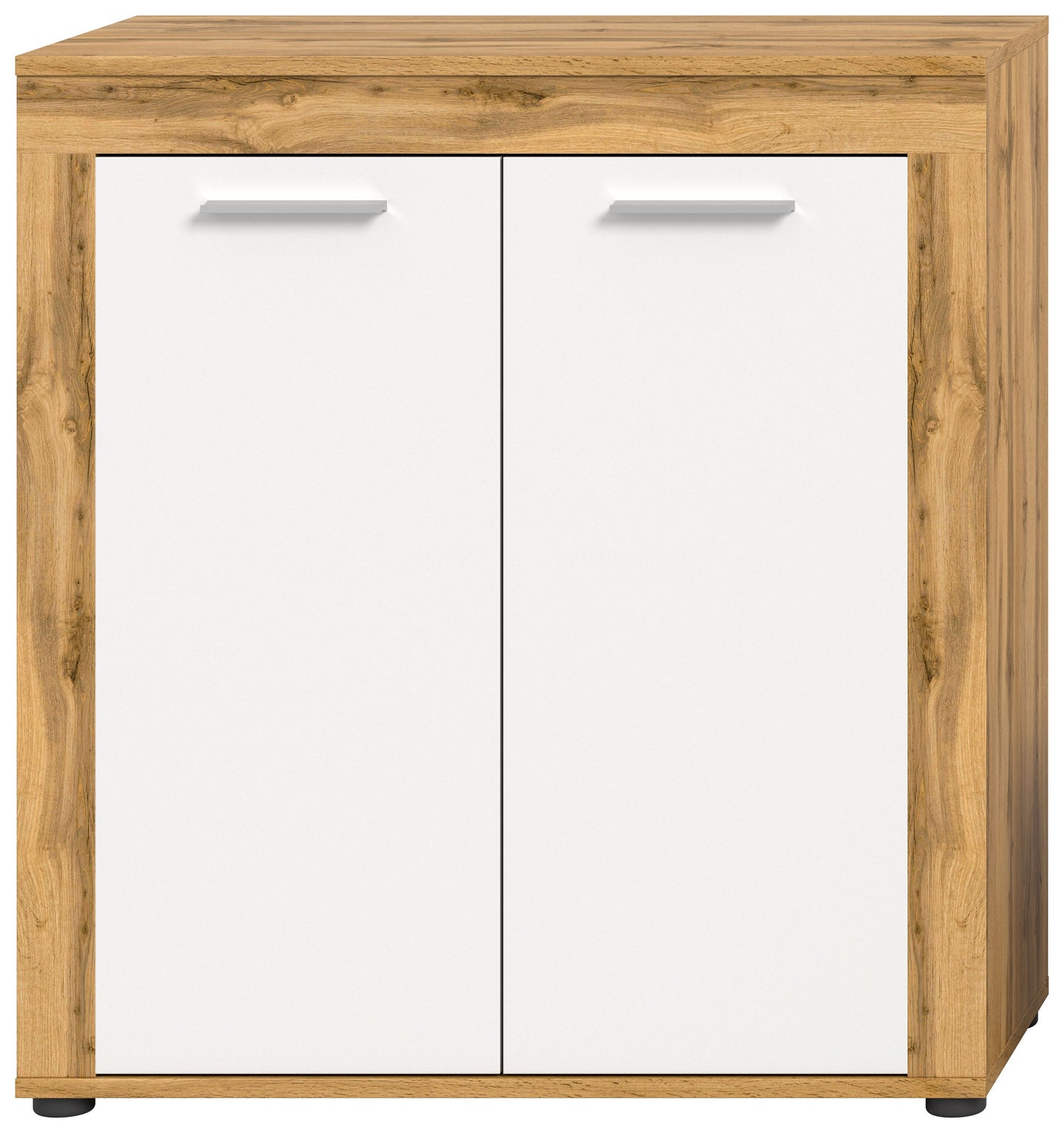 Highboard JAM (L/H/P : env. 80/88/35 cm) en imitation chêne Wotan/gris