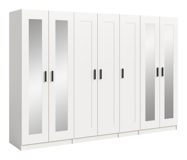 Combinaison d'armoires VISBY (L/H/P : env. 280/194/56 cm) en blanc/blanc