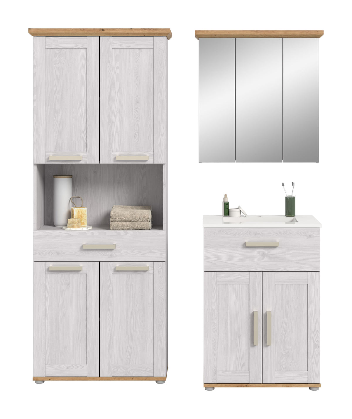 Bathroom Set VERONA (W/H/D: approx. 149/187/45 cm) in Sibiu Larch Reproduction/Sibiu Larch Reproduction
