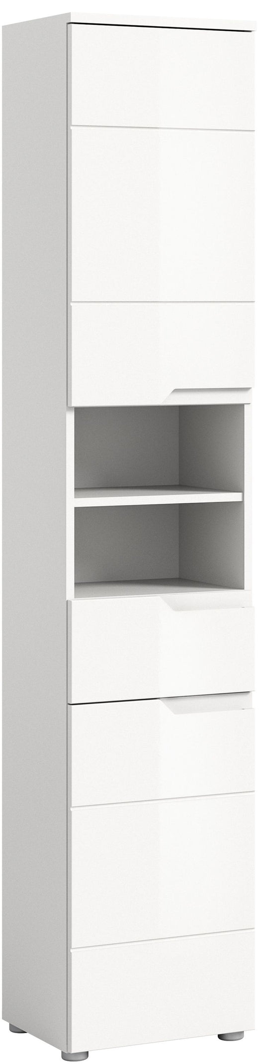 Colonne de rangement SOLERO (L/H/P : env. 38/193/34 cm) en blanc/blanc brillant