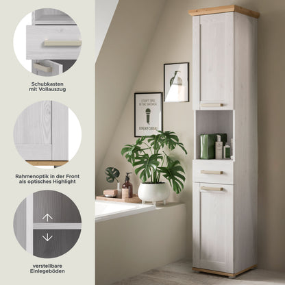 Tall cabinet VERONA (W/H/D: approx. 39/187/34 cm) in Sibiu Larch reproduction/Sibiu Larch reproduction