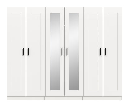 Combinaison d'armoires VISBY (L/H/P : env. 240/194/56 cm) en blanc/blanc