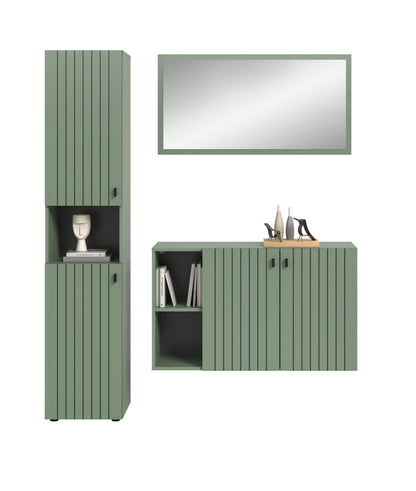 Ensemble de meubles de couloir STATION (L/H/P : env. 161/192/37 cm) en vert fumé/vert fumé
