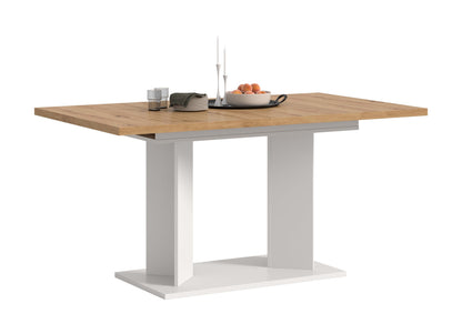 Table à manger GUSTAV (L/H/P : env. 190/76/90 cm) en blanc/imitation chêne Artisan