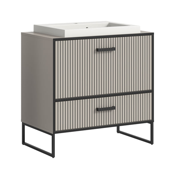 Meuble vasque avec lavabo BAGNO (L/H/P : env. 80/84/48 cm) en cachemire/cachemire