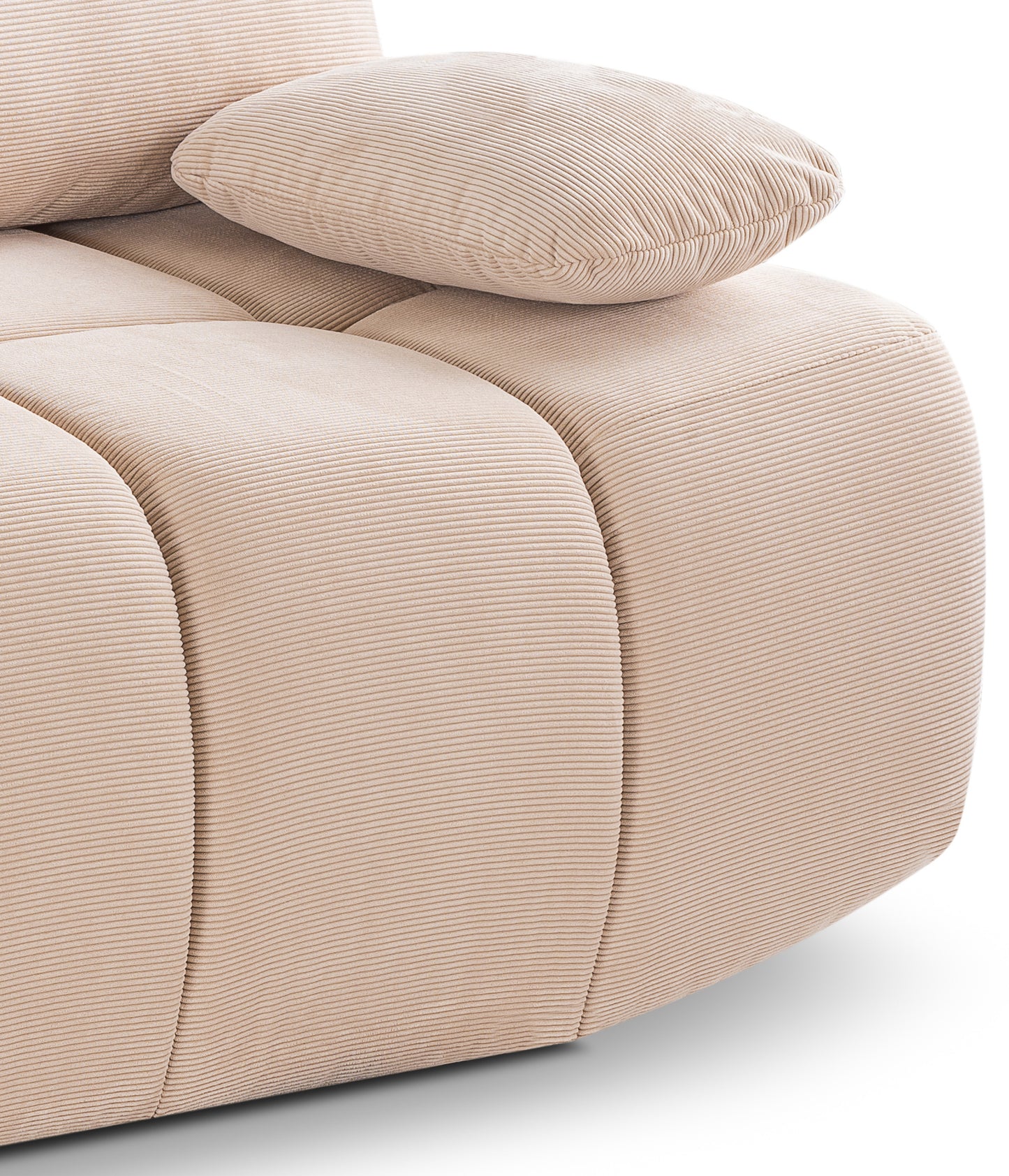 Canapé convertible Lauder – Canapé tendance en velours côtelé avec fonction couchage