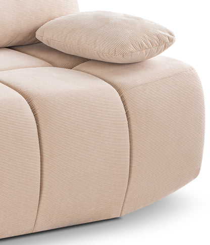 Canapé convertible Lauder – Canapé tendance en velours côtelé avec fonction couchage