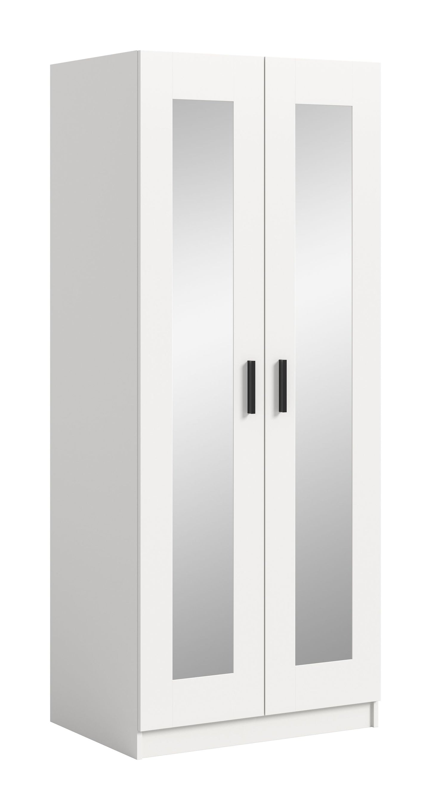 Homes & Jones Kleiderschrank weiß 80 cm breit 2-türig, Schlafzimmerschrank