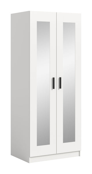 Kleiderschrank 2-türig VISBY (B/H/T: ca. 80/195/56 cm) in weiß/weiß