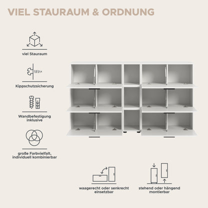Homes & Jones Wohnwand 3-tlg. TV Möbel Modular Lowboard, Wohnzimmerschrank