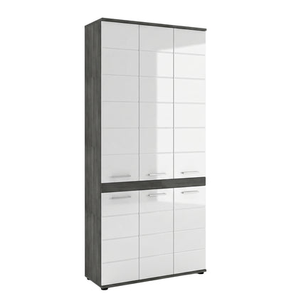 Blake Hochschrank (B/H/T: 90x191x31 cm) in Salbei und Artisan Eiche Nachbildung