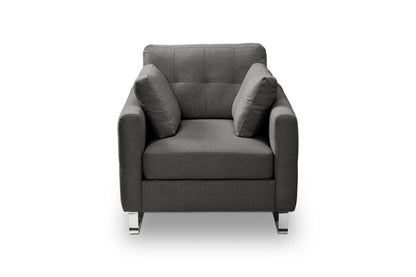 Fauteuil Hera – Fauteuil rembourré moderne avec revêtement en tissu plat