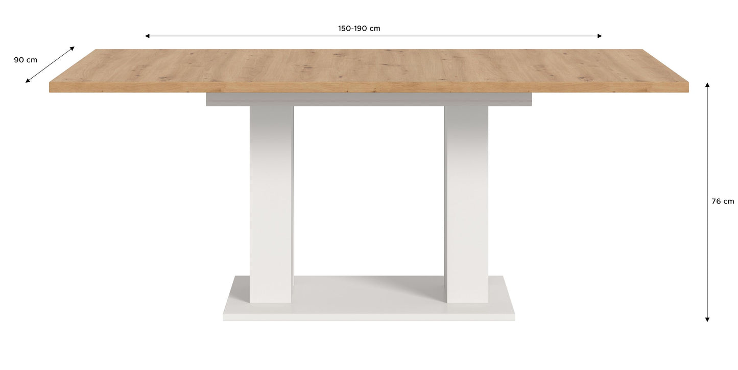 Table de salle à manger MOTION (L/H/P : env. 150/76/90 cm) en blanc/cachemire