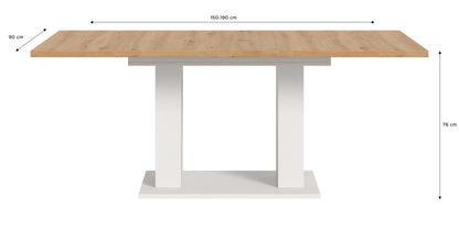 Table de salle à manger MOTION (L/H/P : env. 150/76/90 cm) en blanc/cachemire