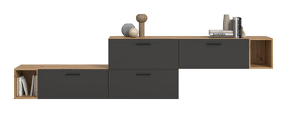 Homes & Jones Wohnwand 2-tlg. TV Möbel Modular Lowboard, Wohnzimmerschrank