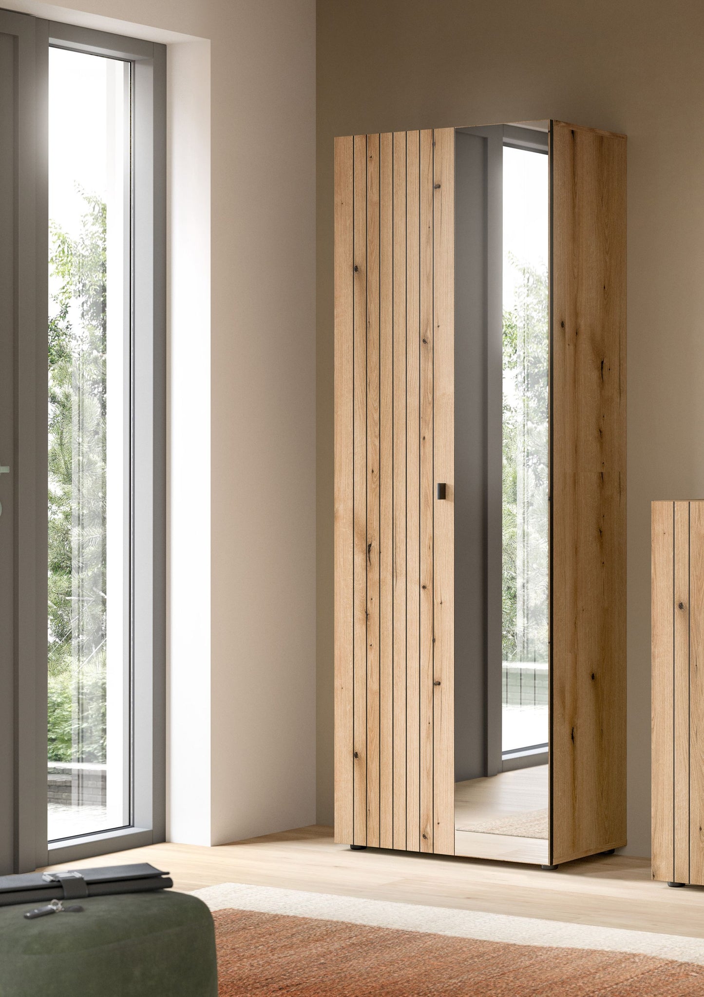 Armoire-vestiaire STATION (L/H/P : env. 70/192/37 cm) en cachemire/cachemire