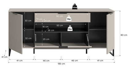 Homes & Jones Sideboard -TV Möbel, Wohnzimmerschrank in Kaschmirfarben