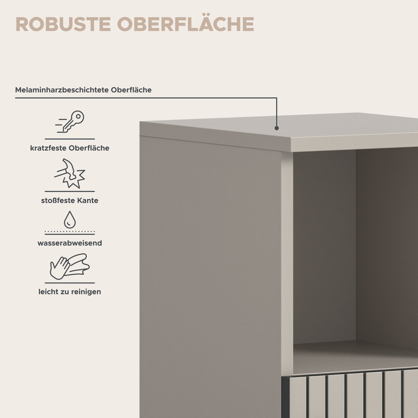 Meuble de salle de bain MONE (L/H/P : env. 30/95/30 cm) coloris Cachemire/Cachemire
