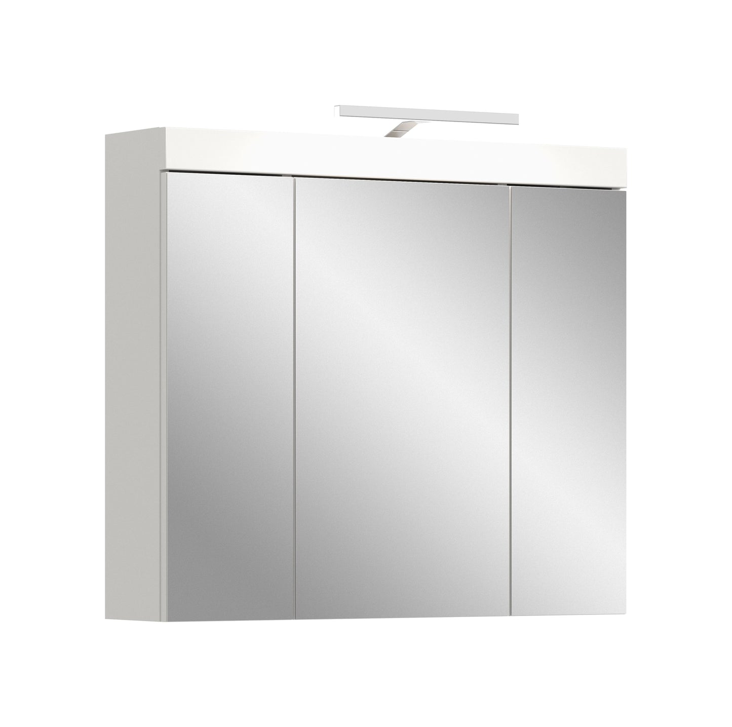 Viana Spiegelschrank inkl. Beleuchtung (B/H/T: 80x70x18 cm) in Spiegelglas und Weiß