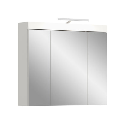 Viana Spiegelschrank inkl. Beleuchtung (B/H/T: 80x70x18 cm) in Spiegelglas und Weiß