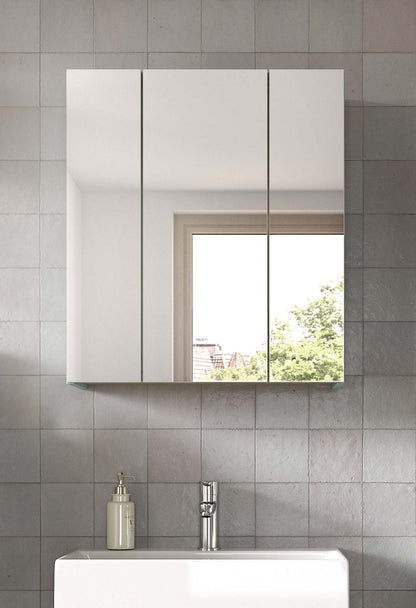 Armoire de toilette STAR (L/H/P : env. 60/68/19 cm) en chêne clair/miroir