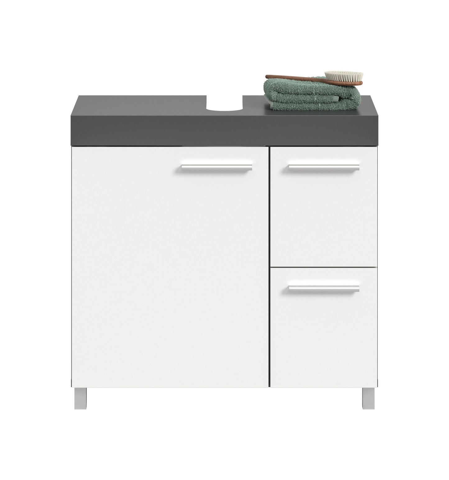 Noah Waschbeckenunterschrank  (B/H/T: 65x63x31 cm) in Weiß und Anthrazit