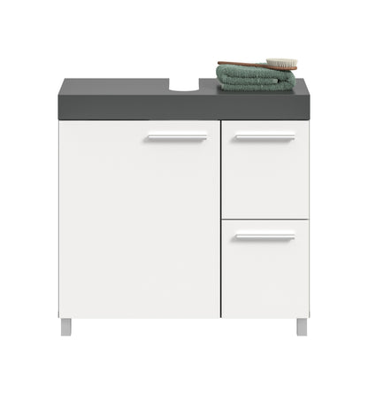 Noah Waschbeckenunterschrank  (B/H/T: 65x63x31 cm) in Weiß und Anthrazit