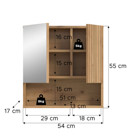 Armoire de toilette MONE (L/H/P : env. 60/55/17 cm) en Cachemire/Cachemire